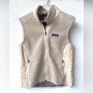 Patagonia cream retro x Sherpa deep pile fuzzy vest women’s medium M